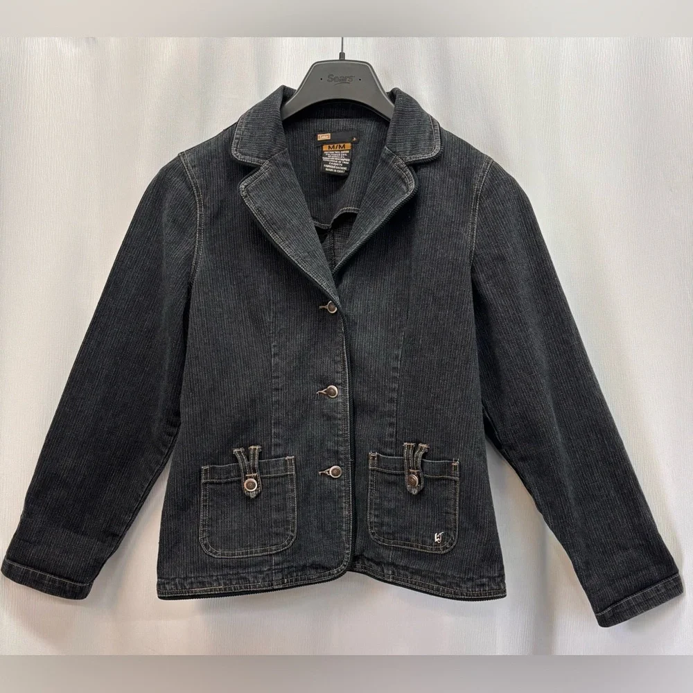 Lois Vintage Black Tailored Fit Jean Jacket - Picture 1 of 12